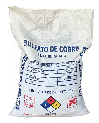 Sulfato de Cobre Pentahidratado Saco X 25 Kg